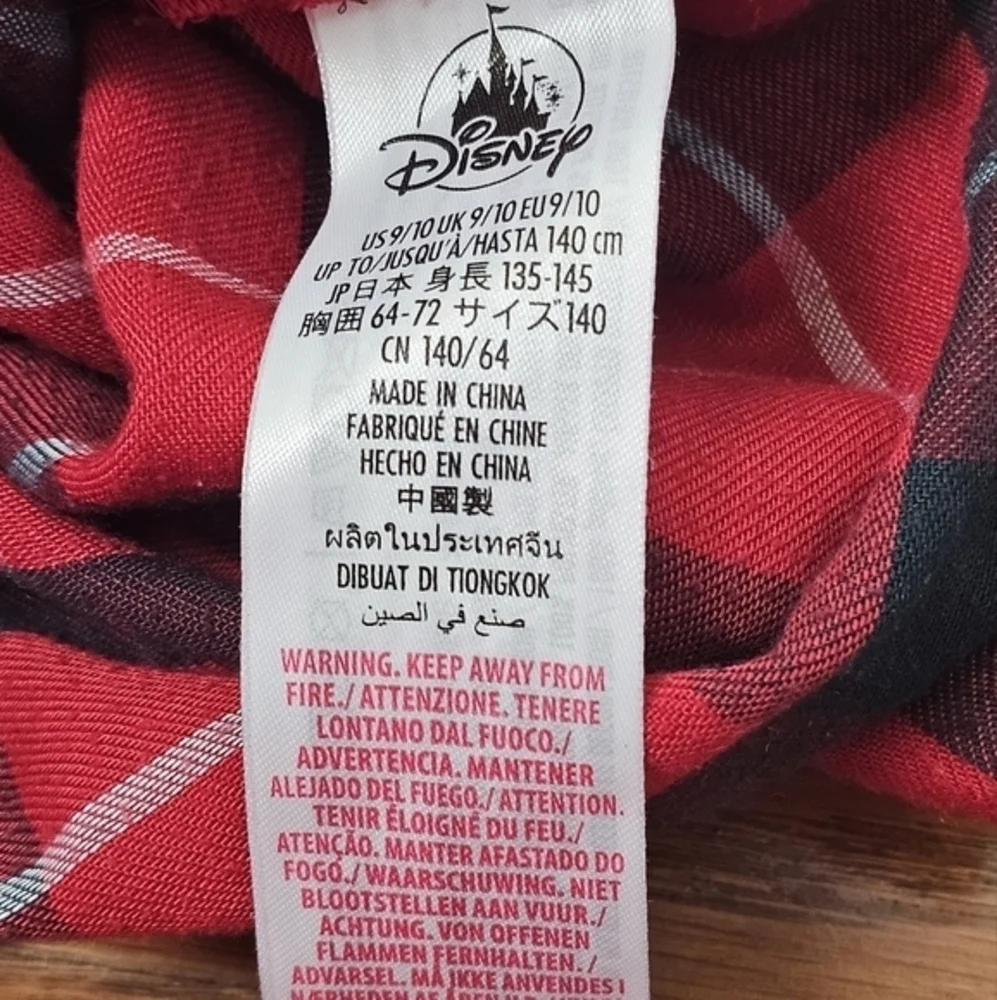 Disney Parks 9/10 Minnie Mouse Long Christmas Nightgown Pajamas‎ Ruffles Gown